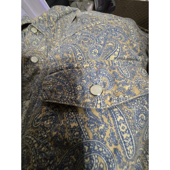 Vintage 2003 Tommy Hilfiger Jeans Paisley Corduroy Western Snap Shirt Men’s XL - Picture 4 of 11